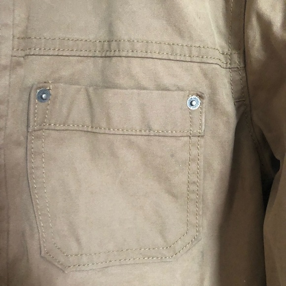 American Eagle Men's Tan Khaki Workwear Utility Trucker Bomber Jacket Medium - Picture 3 of 13